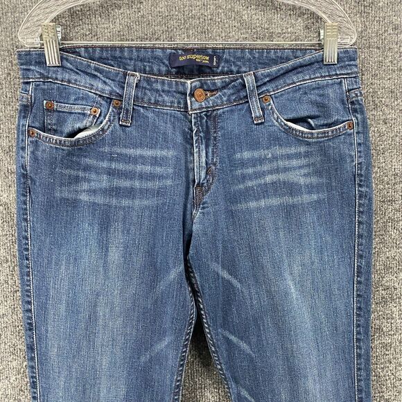 Levis 524 Jeans Womens 13 Blue Super Low Rise Denim Ladies 90s Ranch Boho Hippie - Picture 2 of 11